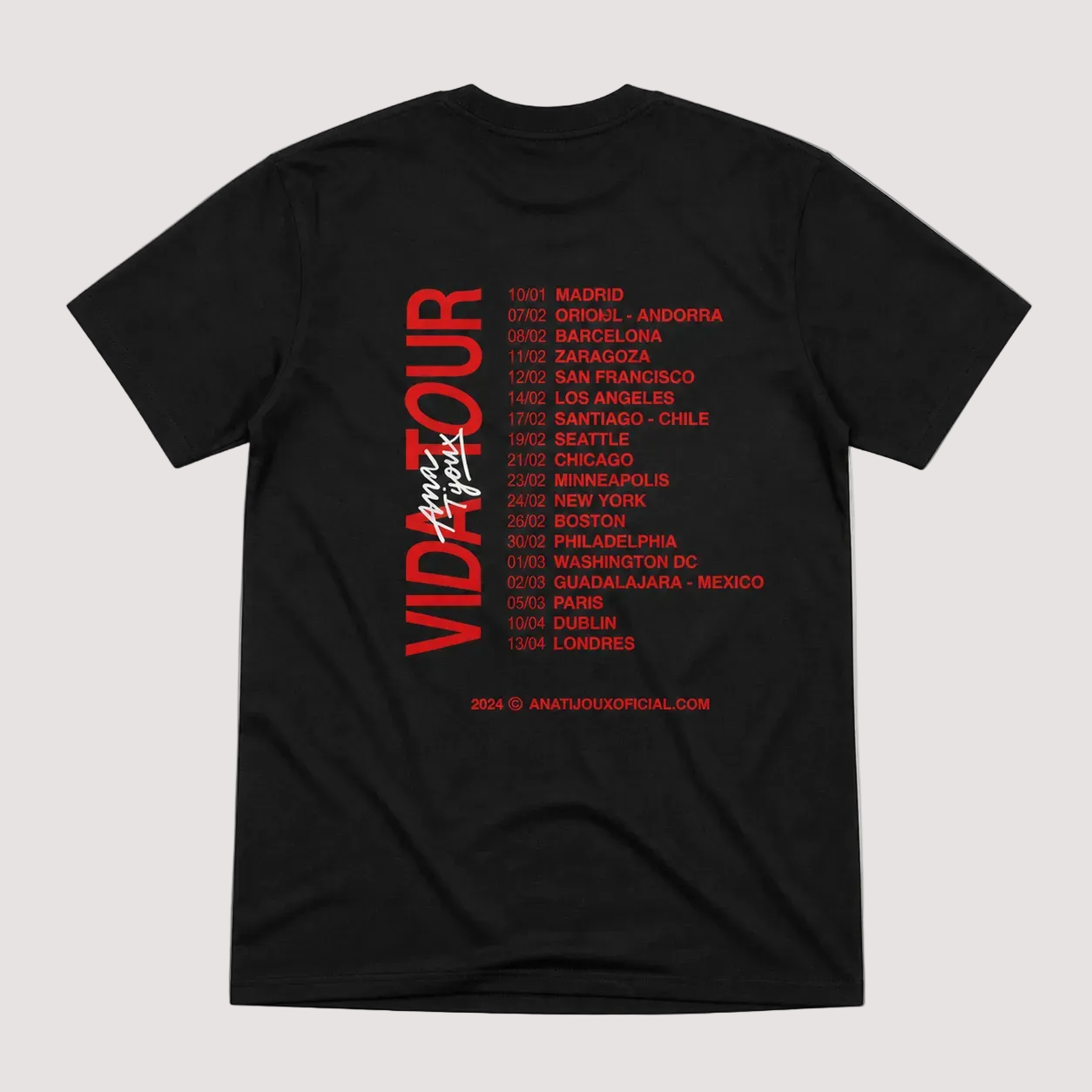 Camiseta "TOUR VIDA" Ana Tijoux