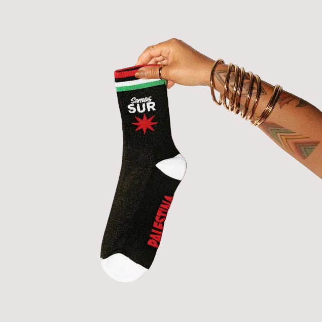 Calcetines solidarios "De pie por Gaza" Ana Tijoux
