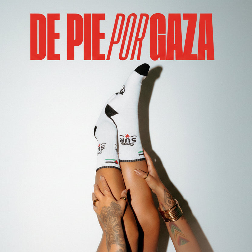 Calcetines solidarios "De pie por Gaza" Ana Tijoux